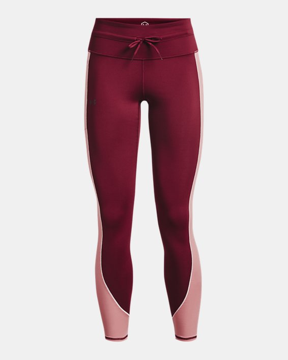 Women's UA RUSH™ ColdGear® No-Slip Waistband Full-Length Leggings, Red, pdpMainDesktop image number 0